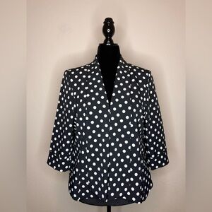Evan Picone Black and White Polka Dot Blazer